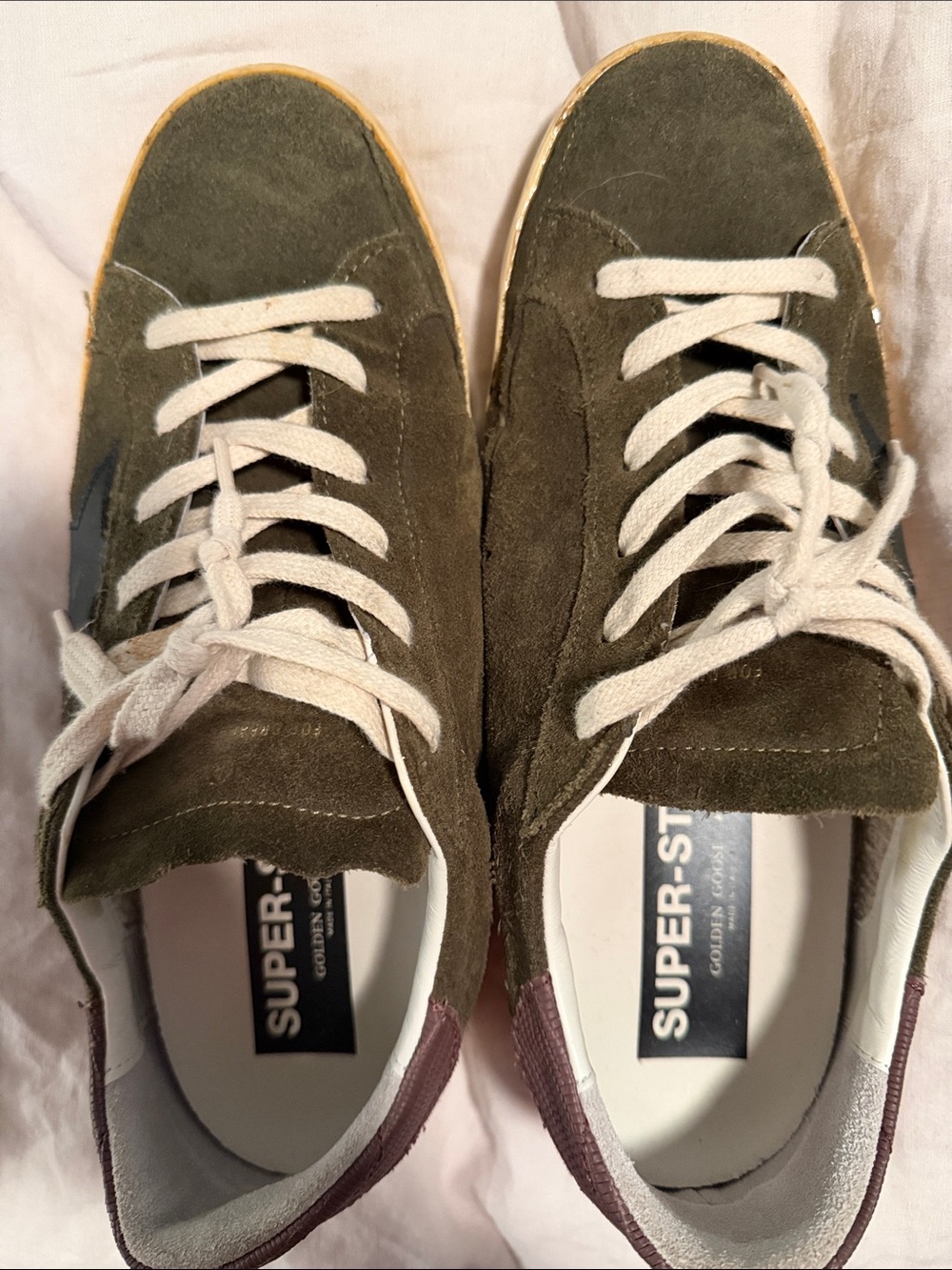 GOLDEN GOOSE GREEN BROWN SUEDE SNEAKER